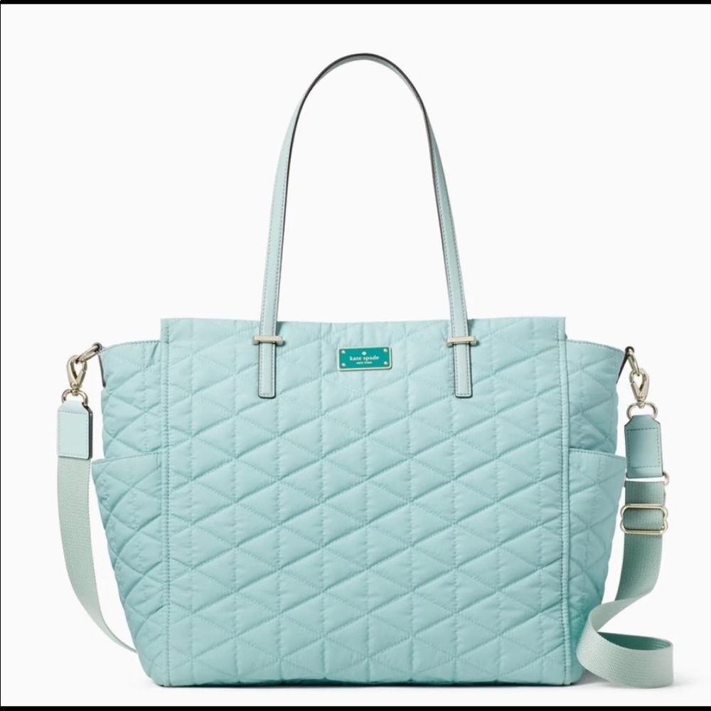 Kate Spade baby blue quilted diaper bag